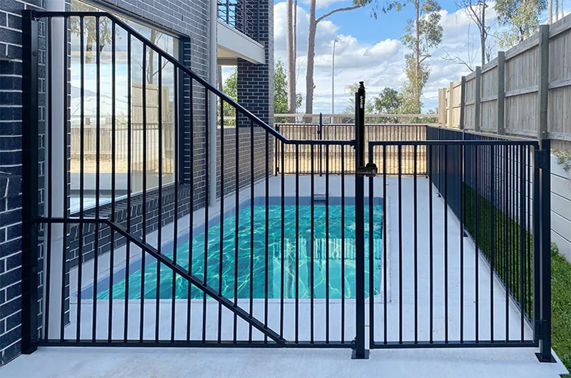 Pool Fence Raked