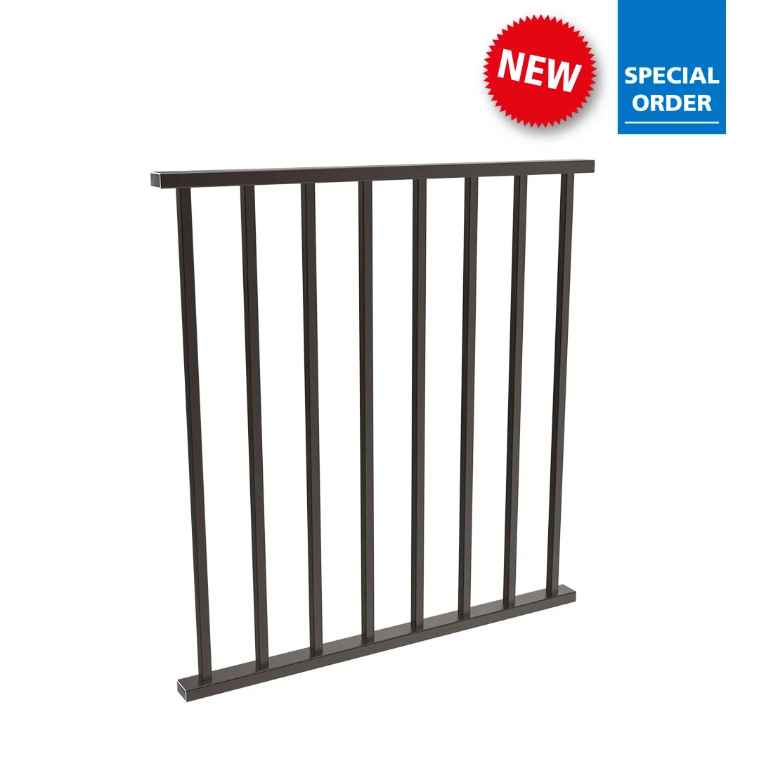 350 mm 900 mmW X 950 mmH Square Picket Flat Top Balustrade Panel Black 350 mm 900 mmW X 950 mmH Square Picket Flat Top Balustrade Panel Black