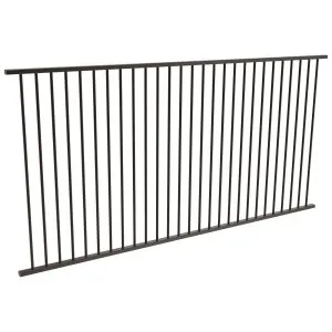 The Block 2025 Protectoral 2400x1200mm Black Aluminium Flat Top Pool Fence Panel 1600x1600