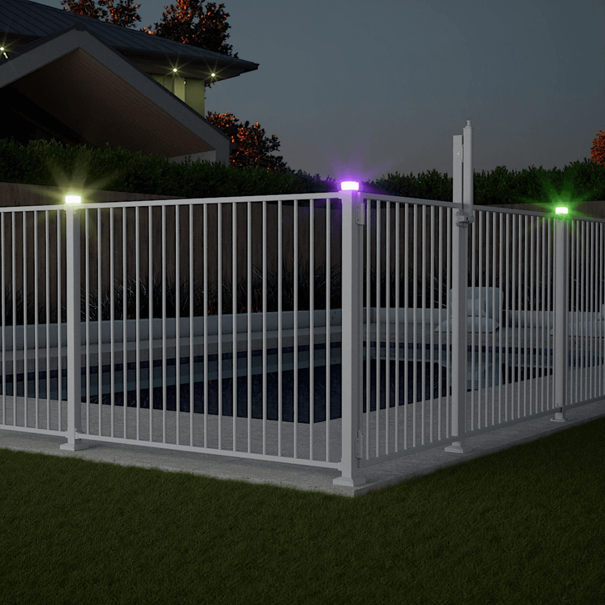 Coloured Solar Lights White Fence Protectoral