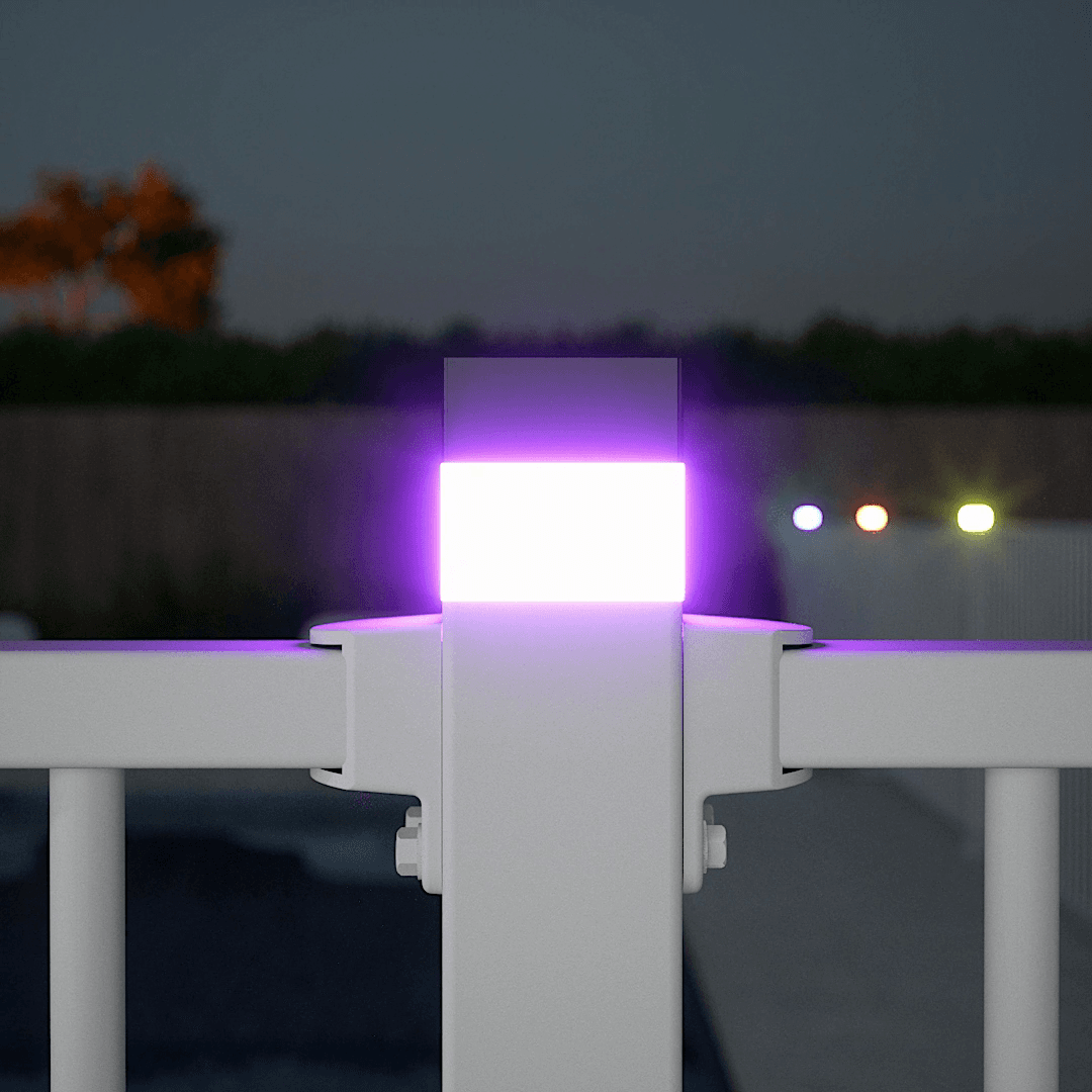 Solar Coloured Lights Purple White Pool Fence Protectoral