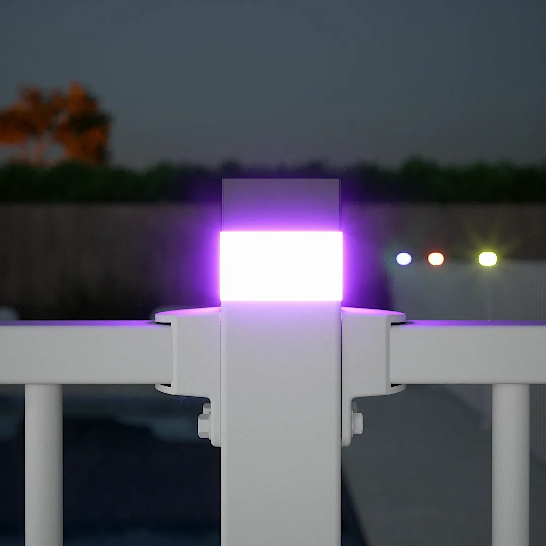 Solar Coloured Lights Purple White Pool Fence Protectoral