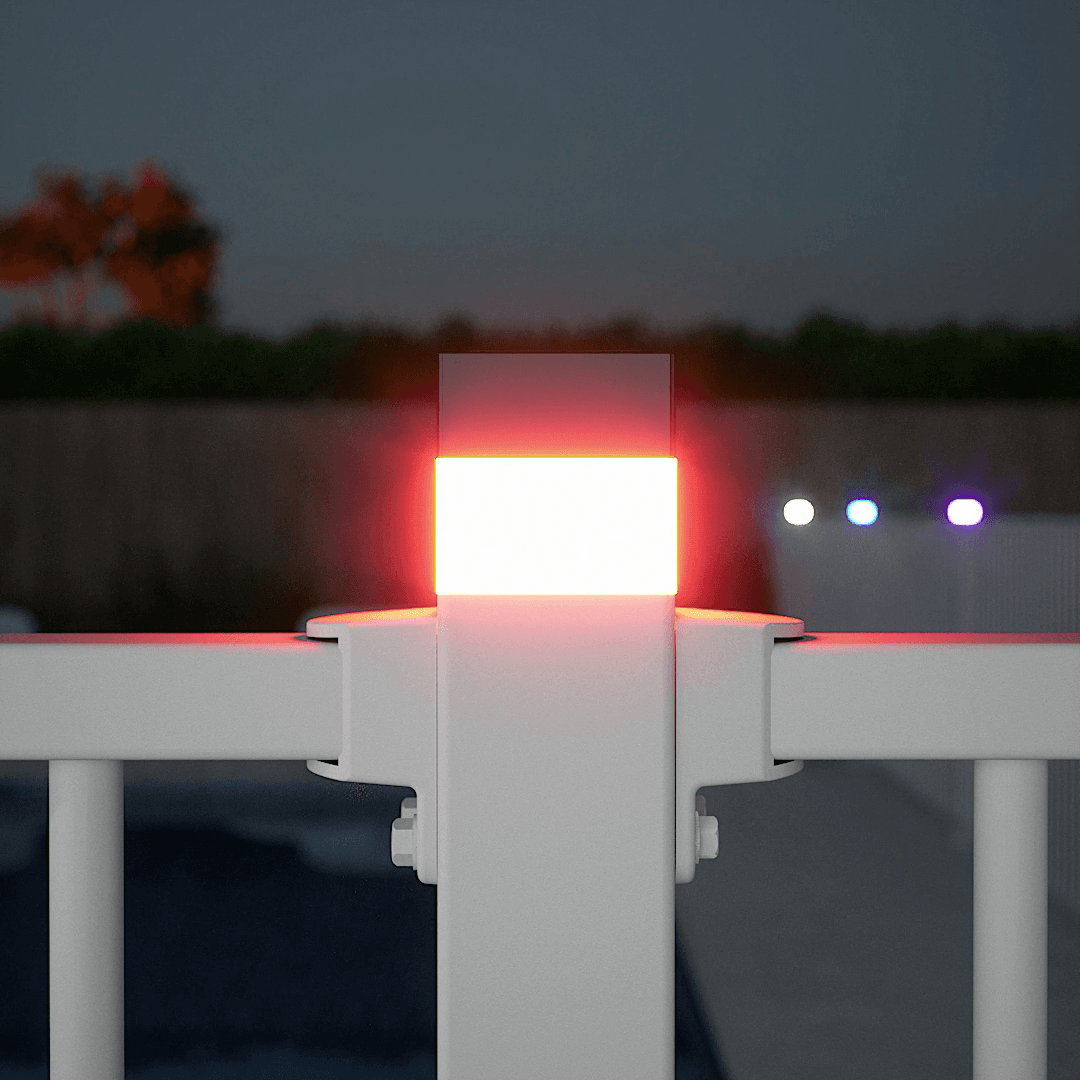 Solar Coloured Lights Red White Pool Fence Protectoral