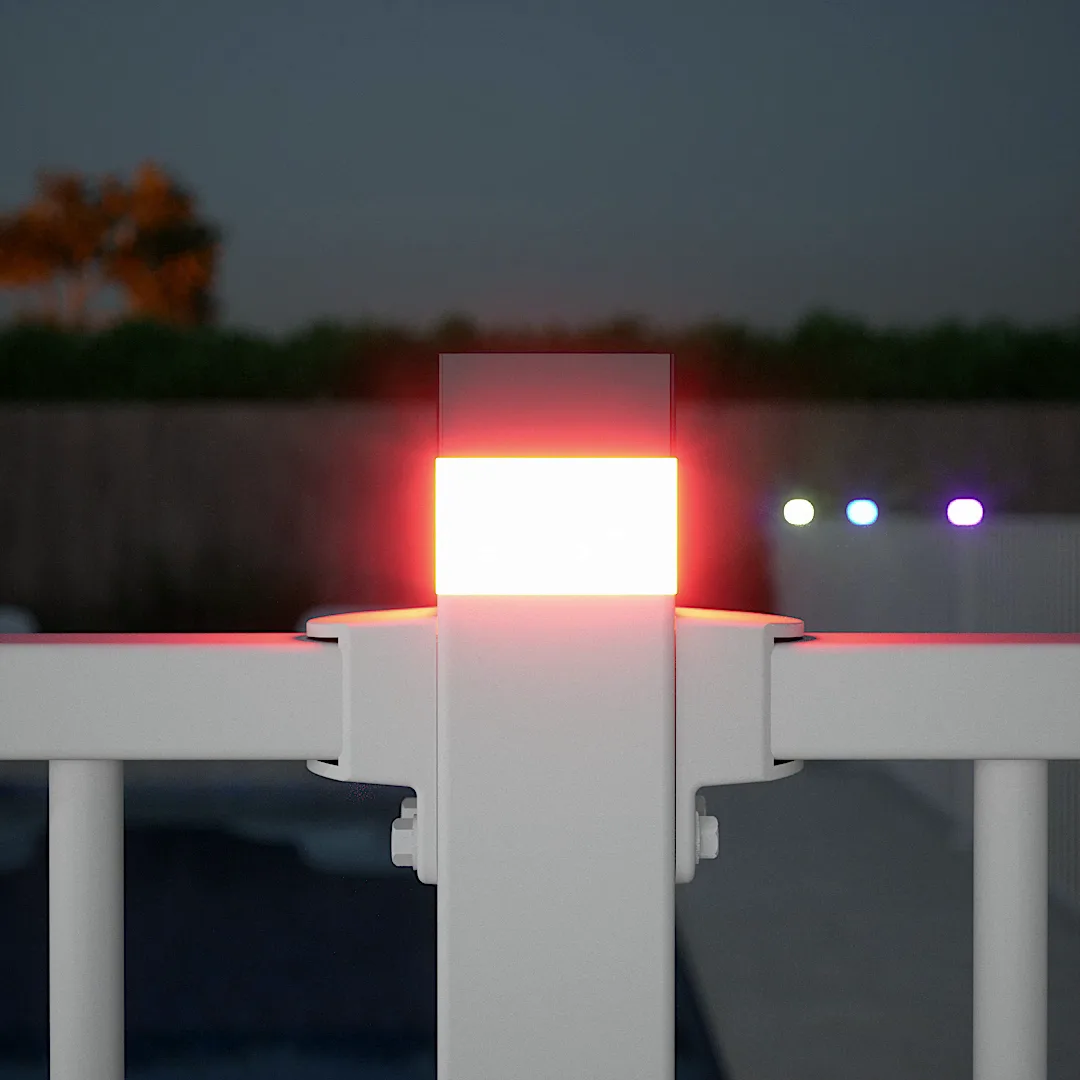Solar Coloured Lights Red White Pool Fence Protectoral