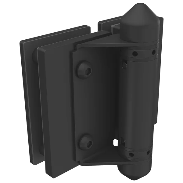 Gate hinge (glass to glass) — Matt black